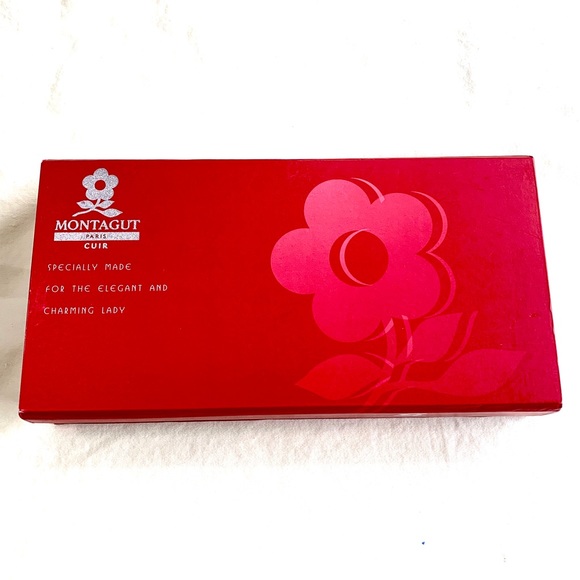 Montagut Paris Red Long Leather Wallet NEW - Picture 2 of 12